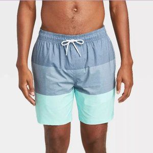 Men's 7" Tribong Colorblock Swim Trunks - Goodfellow & Co™ Blue XL
